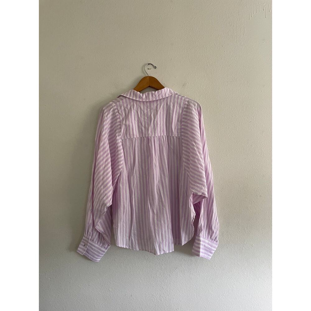 In February Striped Button Down Shirt size L - Picture 3 of 4